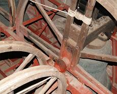 DSC00396 Bell chamber. The largest bell, the 'Tenor', on the right